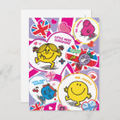 Mr. Mannen & Little Miss UK Hearts Briefkaart (Voorkant / Achterkant)