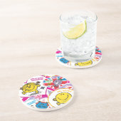 Mr. Mannen & Little Miss UK Hearts Zandsteen Onderzetter (Zijkant)