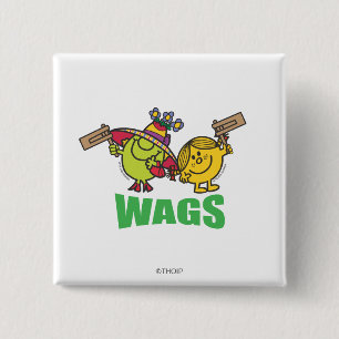 Mr Mannen Little Miss Wags Vierkante Button 5,1 Cm