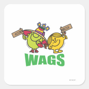 Mr Mannen Little Miss Wags Vierkante Sticker