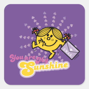 Mr Mannen Little Miss "You Are My Sunshine" Vierkante Sticker