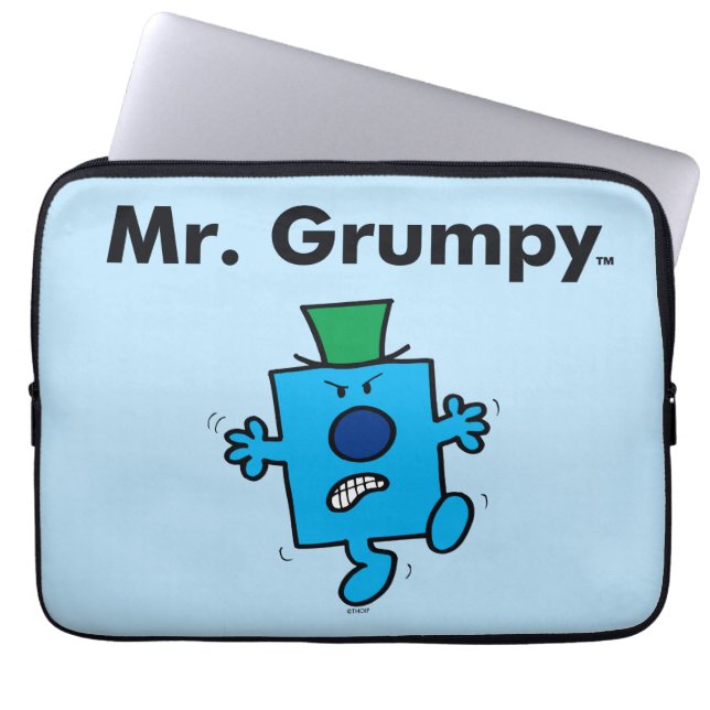 Mr Mannen | Meneer Grumpy is een Grump Laptop Sleeve (Voorkant)