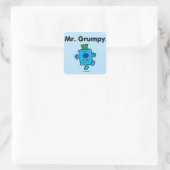 Mr Mannen | Meneer Grumpy is een Grump Vierkante Sticker (Tas)