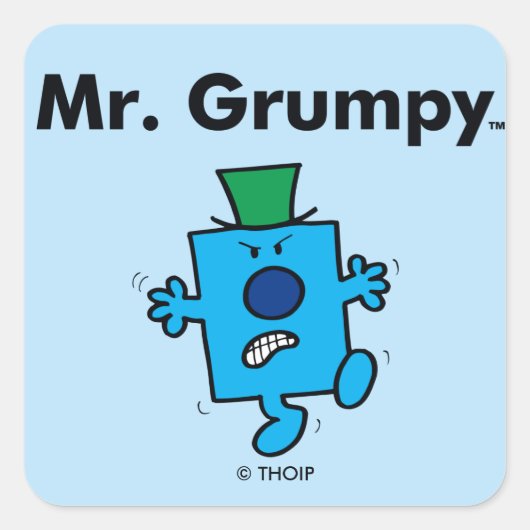 Mr Mannen | Meneer Grumpy is een Grump Vierkante Sticker (Voorkant)
