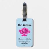 Mr Mannen | Meneer Messy is Schattige, maar rommel Bagagelabel (Achterkant verticaal)