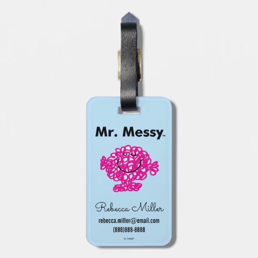 Mr Mannen | Meneer Messy is Schattige, maar rommel Bagagelabel (Achterkant verticaal)
