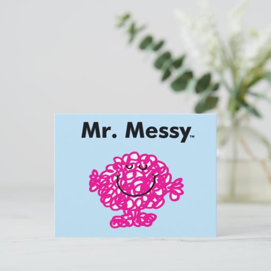 Mr Mannen | Meneer Messy is Schattige, maar rommel Briefkaart (Staand voorkant)