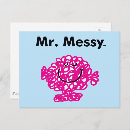 Mr Mannen | Meneer Messy is Schattige, maar rommel Briefkaart (Voorkant / Achterkant)