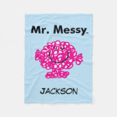 Mr Mannen | Meneer Messy is Schattige, maar rommel Fleece Deken (Voorkant)