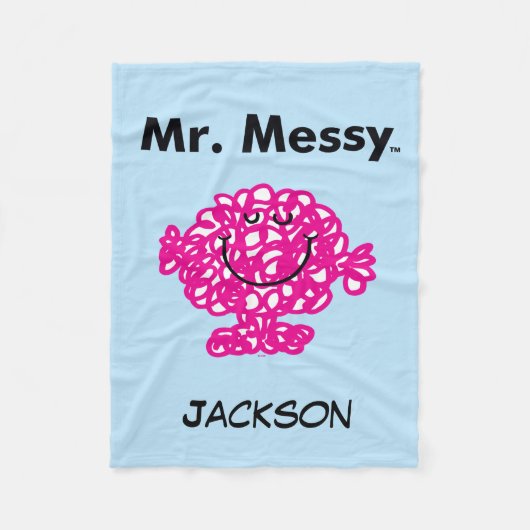 Mr Mannen | Meneer Messy is Schattige, maar rommel Fleece Deken (Voorkant)