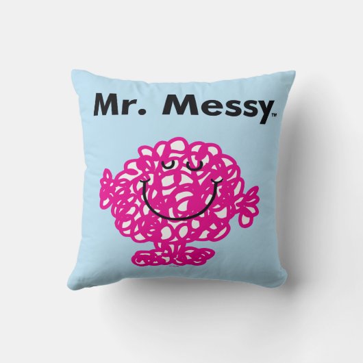 Mr Mannen | Meneer Messy is Schattige, maar rommel Kussen (Achterkant)