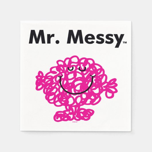 Mr Mannen | Meneer Messy is Schattige, maar rommel Servetten (Voorkant)