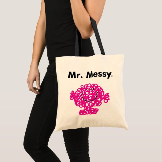 Mr Mannen | Meneer Messy is Schattige, maar rommel Tote Bag (Voorkant (product))