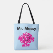 Mr Mannen | Meneer Messy is Schattige, maar rommel Tote Bag (Achterkant)