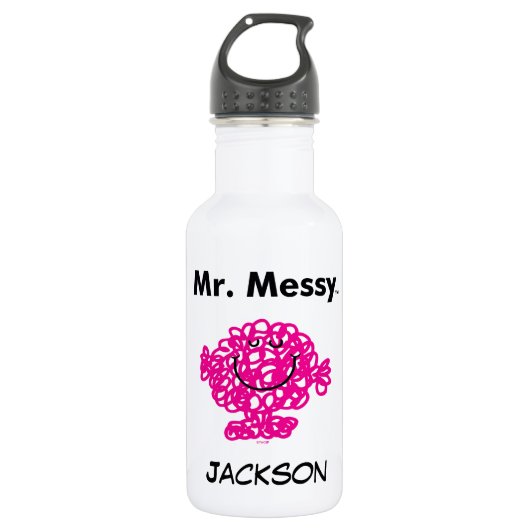 Mr Mannen | Meneer Messy is Schattige, maar rommel Waterfles (Voorkant)