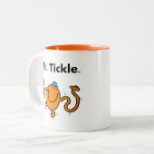 Mr Mannen | Mr Tickle zal kietelen Tweekleurige Koffiemok (Voorkant links)