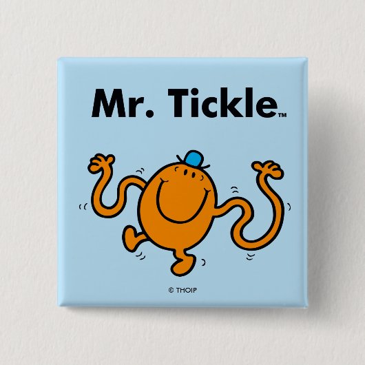 Mr Mannen | Mr Tickle zal kietelen Vierkante Button 5,1 Cm (Voorkant)