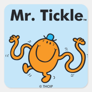Mr Mannen Mr Tickle zal kietelen Vierkante Sticker