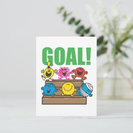 Mr Mannen Voetbal Fans | doel Briefkaart (Staand voorkant)