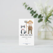 Mr McGregor raadt het aantal Baby showers Informatiekaartje (Staand voorkant)