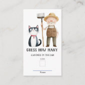 Mr McGregor raadt het aantal Baby showers Informatiekaartje (Voorkant)