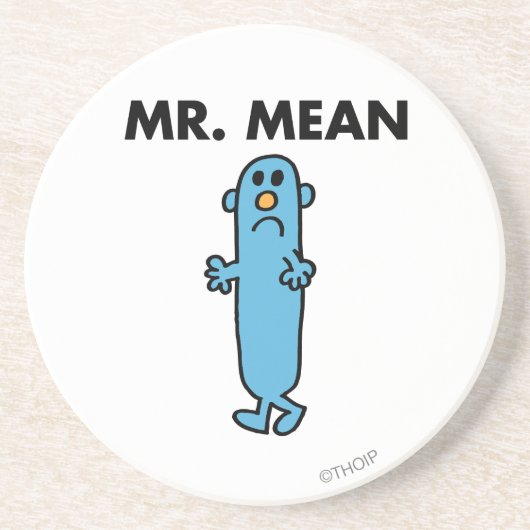 Mr Mean | Klassieke houding Zandsteen Onderzetter (Voorkant)