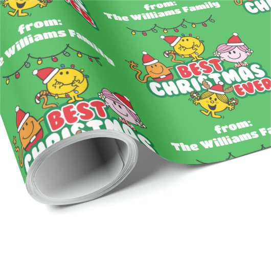 Mr Men Little Miss Best Christmas Ever Cadeaupapier (Rol Hoek)