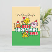 Mr Men Little Miss Best Christmas Ever Feestdagenkaart (Staand voorkant)
