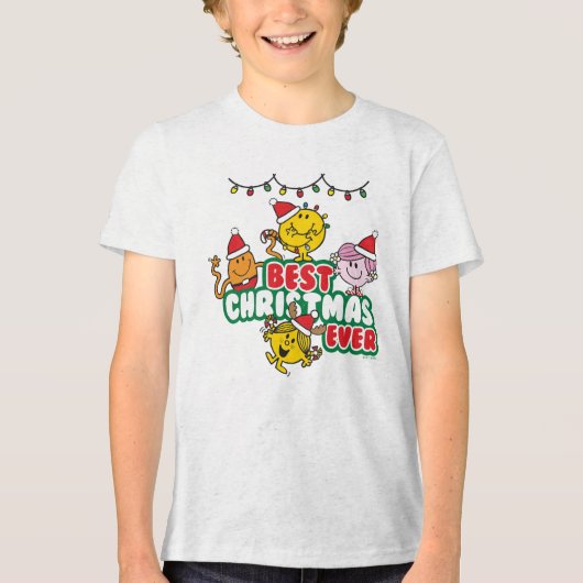 Mr Men Little Miss Best Christmas Ever Tri-Blend Shirt (Voorkant)