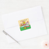 Mr Men Little Miss Best Christmas Ever Vierkante Sticker (Envelop)
