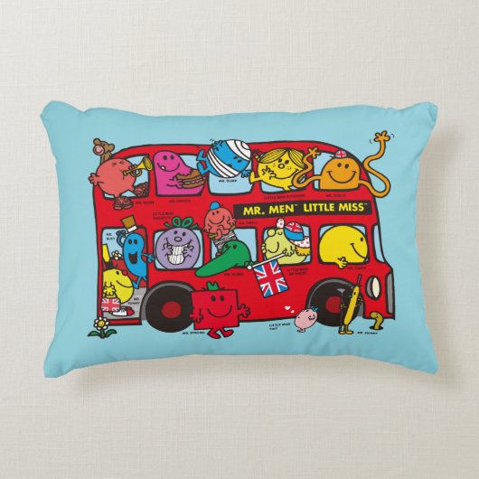 Mr. Men & Little Miss Bus Decoratief Kussen (Voorkant)