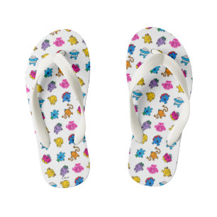 Mr Men & Little Miss   Dansend Neon Patroon Kinder Teenslippers