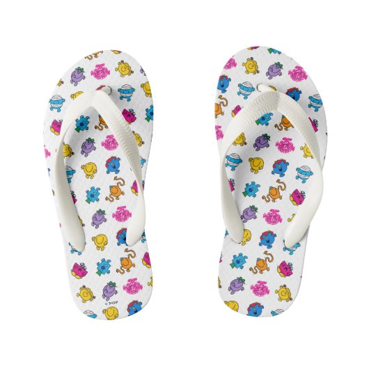 Mr Men & Little Miss | Dansend Neon Patroon Kinder Teenslippers (Voetbed)