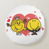 Mr. Men Little Miss Happy Sunshine Bruiloft Rond Kussen (Voorkant)