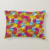 Mr Men & Little Miss | Heldere glimlachende gezich Decoratief Kussen (Achterkant)