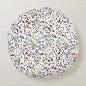 Mr Men & Little Miss | Regenboog Stippen Patroon Rond Kussen (Achterkant)