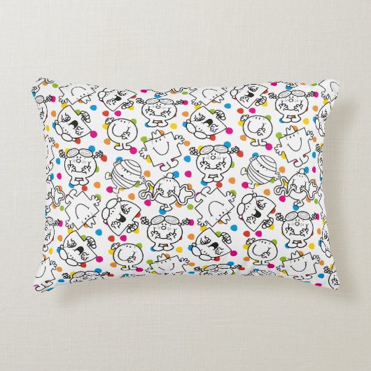 Mr Men & Little Miss | Regenboog Stippenpatroon Accent Kussen (Voorkant)