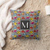 Mr Men & Little Miss | Strepen Patroon | Monogram Kussen (Deken)