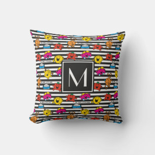 Mr Men & Little Miss   Strepen Patroon   Monogram Kussen