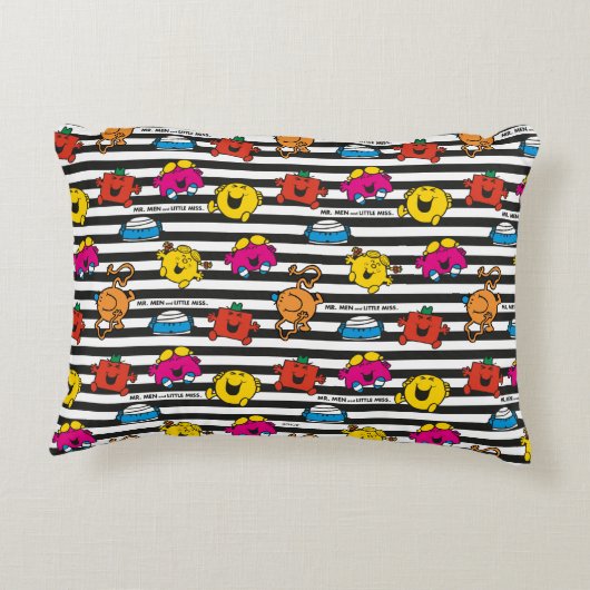 Mr Men & Little Miss | Strepenpatroon Accent Kussen (Achterkant)