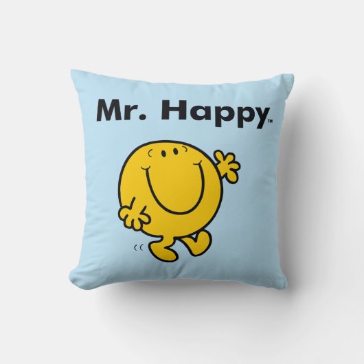 Mr. Men | Mr. Happy Is Altijd Gelukkig Kussen (Voorkant)