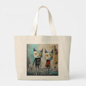 Mr. Meowington & Ms. Purrfection Grote Tote Bag (Achterkant)
