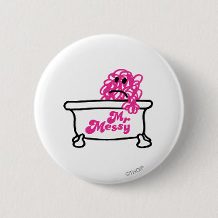 Mr Messy Badkuip Logo Ronde Button 5,7 Cm