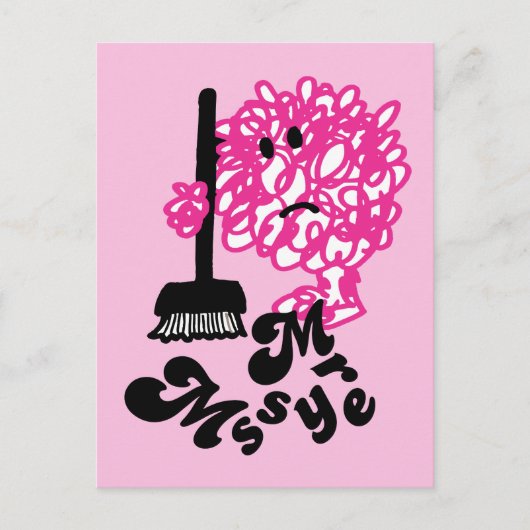 Mr Messy | Bezem en naam Briefkaart (Voorkant)