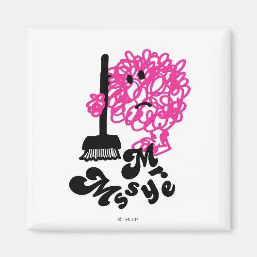Mr Messy | Bezem en naam Magneet (Voorkant)