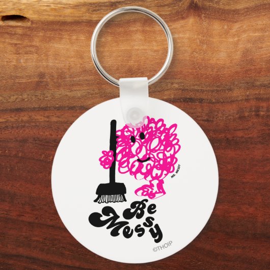 Mr Messy Cleaning Up Sleutelhanger (Voorkant)