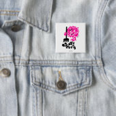 Mr Messy Cleaning Up Vierkante Button 5,1 Cm (In situ)