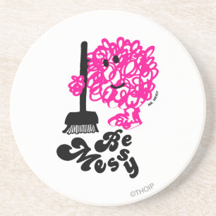 Mr Messy Cleaning Up Zandsteen Onderzetter