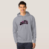 Mr Messy | Grote zwarte en roze letters Hoodie (Voorkant volledig)