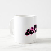 Mr Messy | Grote zwarte en roze letters Koffiemok (Voorkant links)